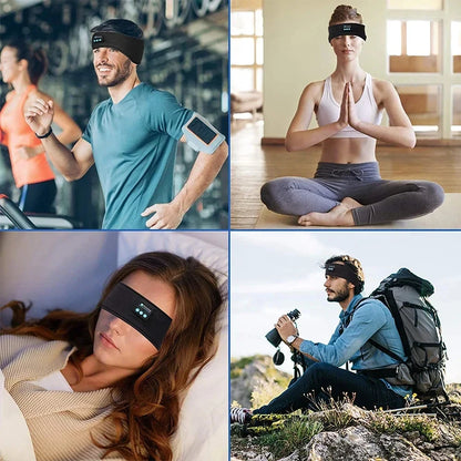 Bluetooth 5.0 Wireless Sports & Sleep Headband Headphones – Soft Elastic Music Headband & Eye Mask  I prefer this response