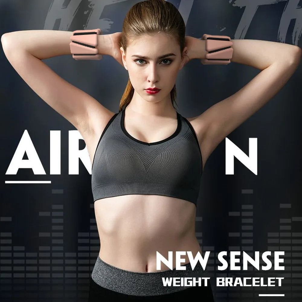 Adjustable Wrist & Ankle Weights, 1/2 lb Silicone Weighted Straps, Triangle Design for Yoga, Jogging & Fitness