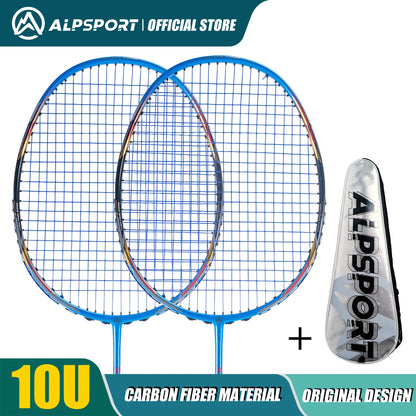 ALPSPORT AIR 10U Ultralight 52g T800 Badminton Racket Fast Rebound Lmported MAX 28LBS Carbon Fiber + Titanium Badminton Racket