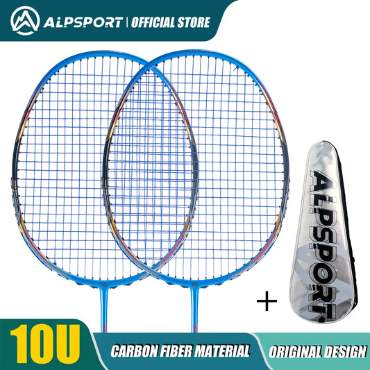 ALPSPORT AIR 10U Ultralight 52g T800 Badminton Racket Fast Rebound Lmported MAX 28LBS Carbon Fiber + Titanium Badminton Racket