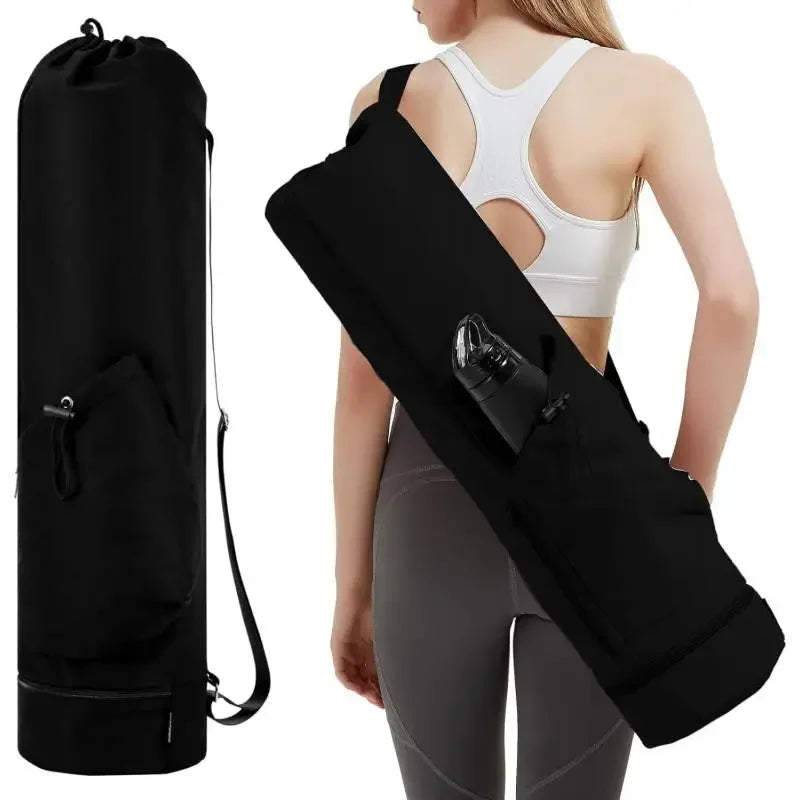 Large-Capacity Yoga Mat Bag – Adjustable Shoulder Strap, Water Bottle Pocket & Wet Compartment