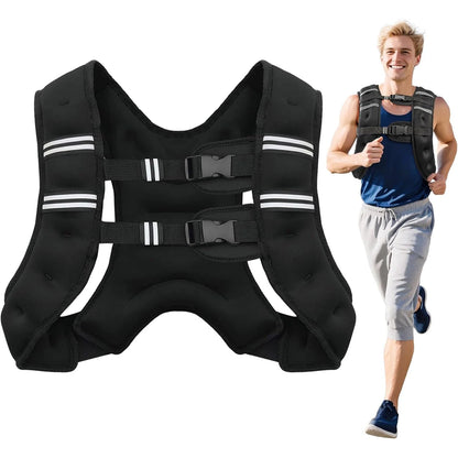 Weighted Vest with Reflective Stripes – Adjustable Workout & Strength Training Vest for Running, Fitness & Exercise