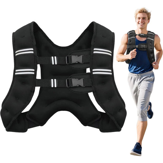 Weighted Vest with Reflective Stripes – Adjustable Workout & Strength Training Vest for Running, Fitness & Exercise