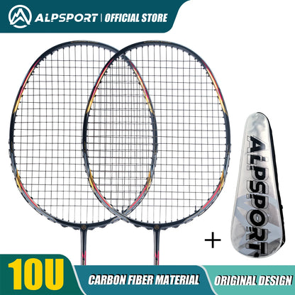 ALPSPORT AIR 10U Ultralight 52g T800 Badminton Racket Fast Rebound Lmported MAX 28LBS Carbon Fiber + Titanium Badminton Racket