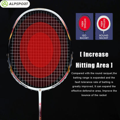 ALPSPORT AIR 10U Ultralight 52g T800 Badminton Racket Fast Rebound Lmported MAX 28LBS Carbon Fiber + Titanium Badminton Racket