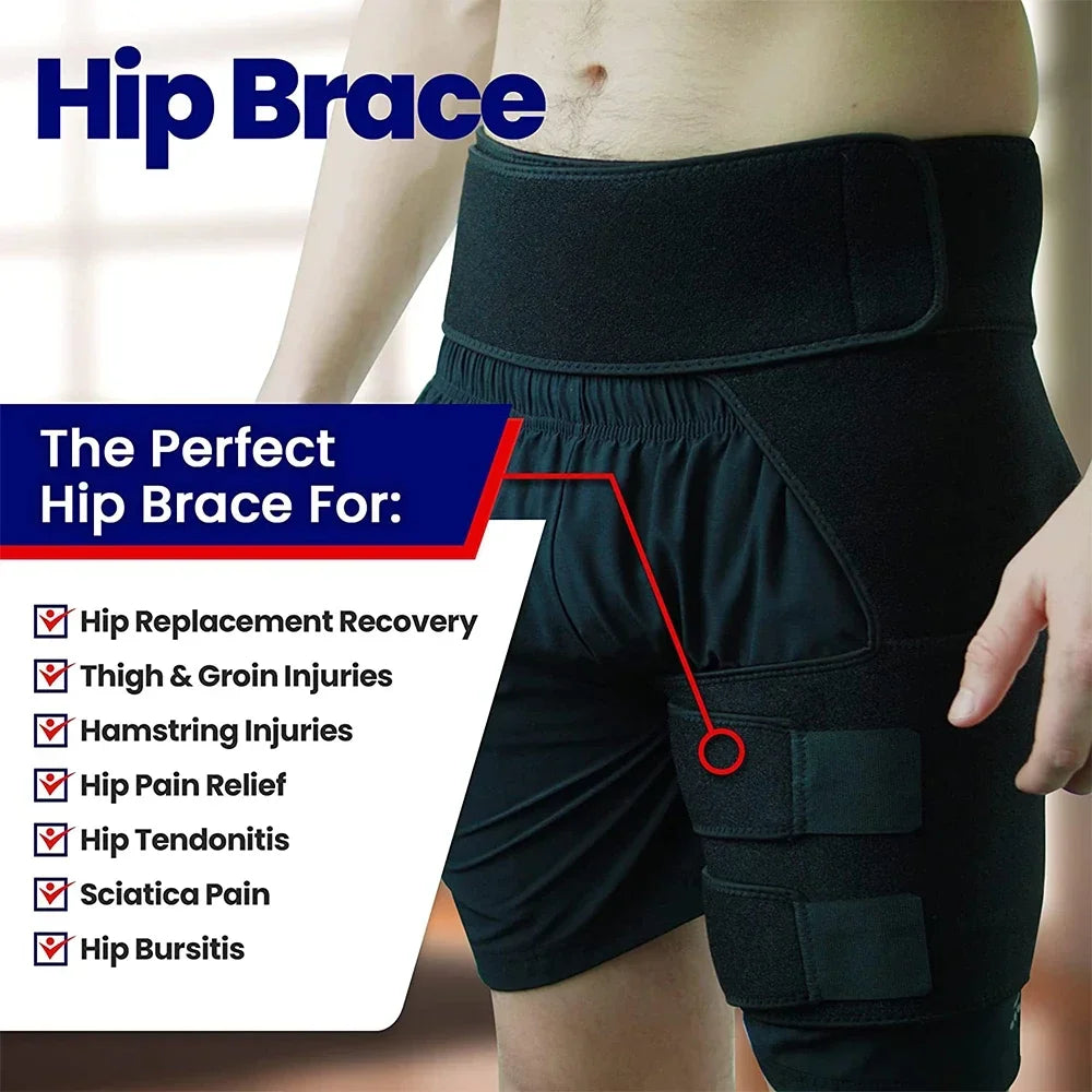 Hip & Thigh Compression Support Sleeve – Adjustable Hamstring, Groin & Quad Support Wrap for Sports & Exercise