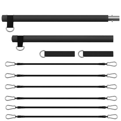 Pilates Bar Kit with Resistance Bands, Full-Body Home Gym Workout Set, Portable Yoga & Strength Training Equipment