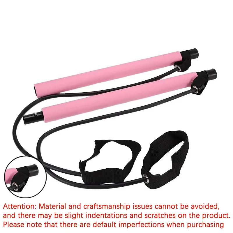 Pilates Bar Kit with Resistance Bands, Full-Body Home Gym Workout Set, Portable Yoga & Strength Training Equipment