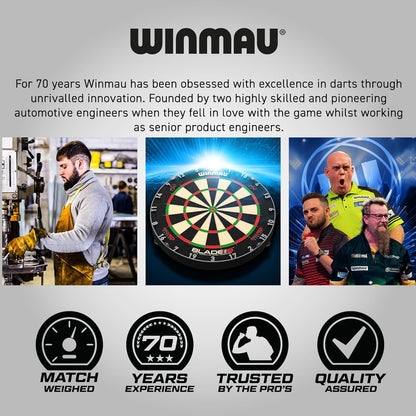 WINMAU Michael van Gerwen Gift Set – 50-Piece Steel Tip or Soft Tip Darts Set