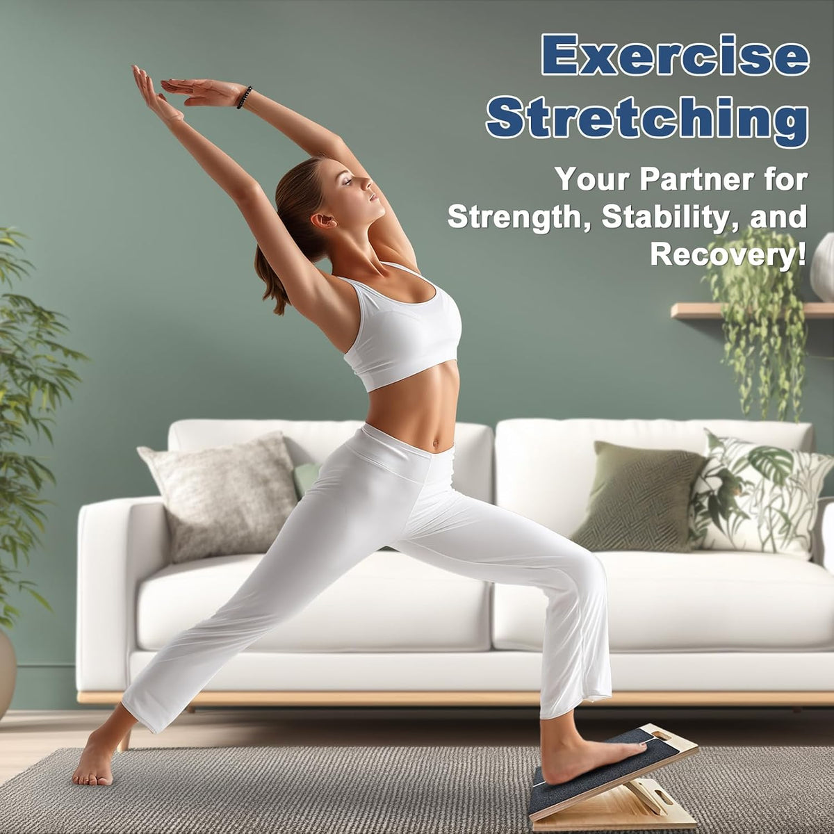 Adjustable Wooden Slant Board – Calf Stretch & Ankle Mobility Wedge for Squats, Balance & Leg Training