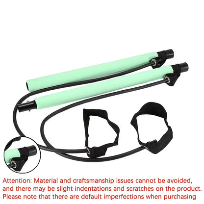 Pilates Bar Kit with Resistance Bands, Full-Body Home Gym Workout Set, Portable Yoga & Strength Training Equipment