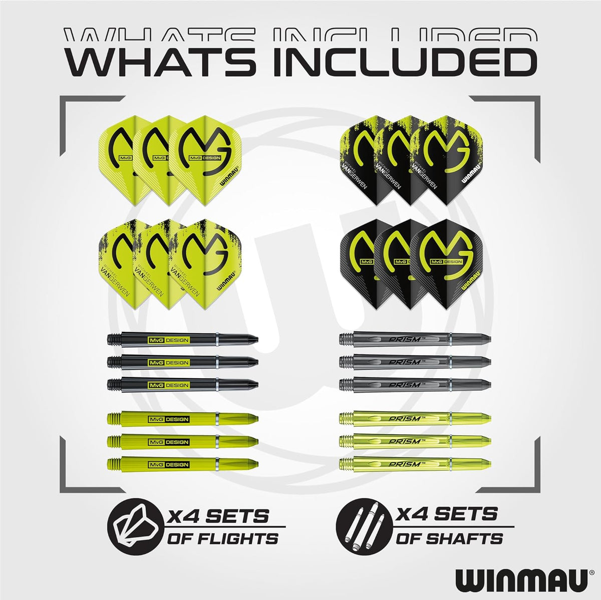 WINMAU Michael van Gerwen Gift Set – 50-Piece Steel Tip or Soft Tip Darts Set