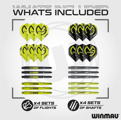 WINMAU Michael van Gerwen Gift Set – 50-Piece Steel Tip or Soft Tip Darts Set