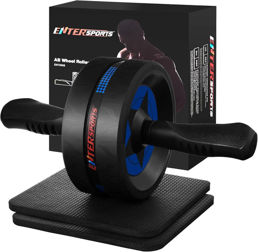 Ab Roller Wheel with Extra-Thick Non-Slip Knee Mat, Core & Abdominal Workout Equipment