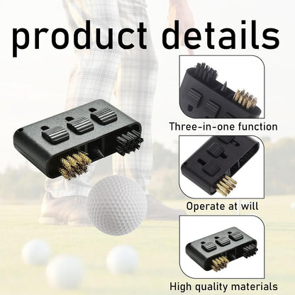 MEKEET Golf Club Cleaning Brush, 3-Piece Set, Black, Golf Club & Groove Cleaner