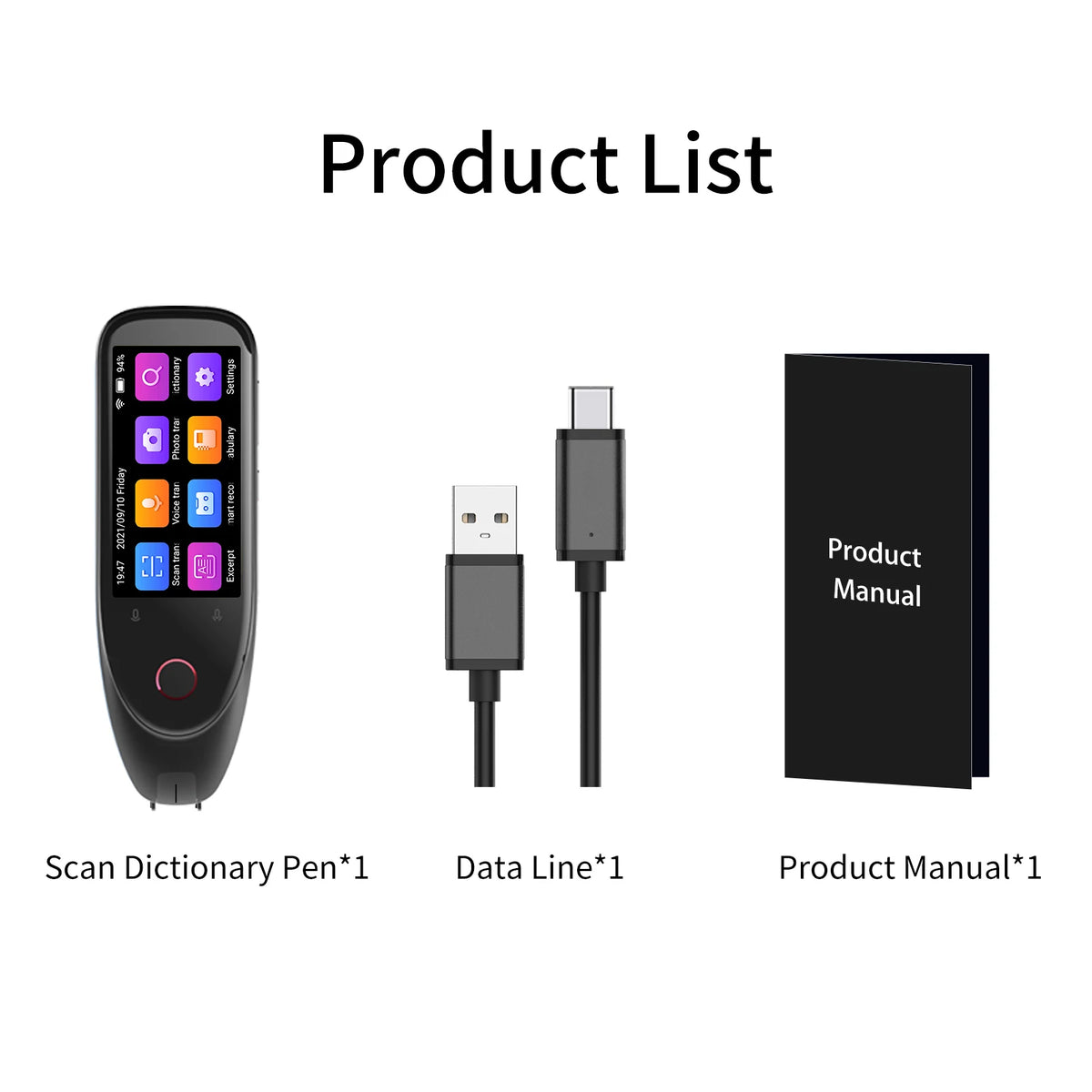 BOELEO S50 Translation Pen Scanner – 3″ Touchscreen Language Translator & Text Scanner, 112 Languages