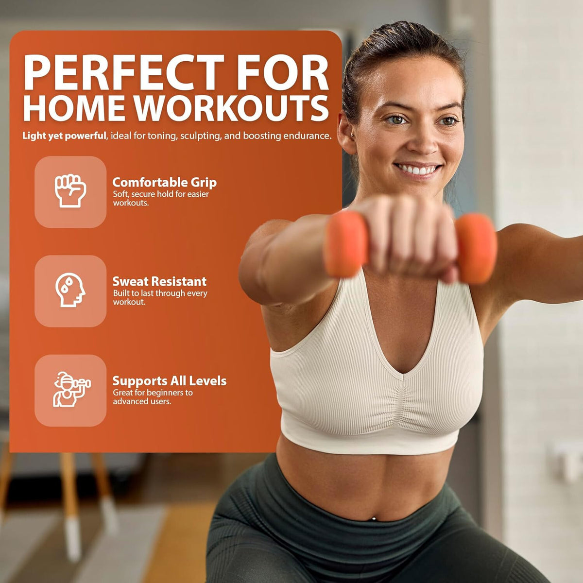 Neoprene Dumbbell Set, Cast Iron Hand Weights for Home Gym, Strength Training, Fitness & Aerobic Exercise