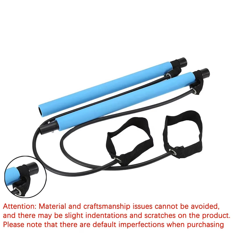 Pilates Bar Kit with Resistance Bands, Full-Body Home Gym Workout Set, Portable Yoga & Strength Training Equipment