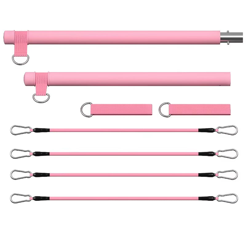 Pilates Bar Kit with Resistance Bands, Full-Body Home Gym Workout Set, Portable Yoga & Strength Training Equipment