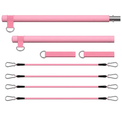 Pilates Bar Kit with Resistance Bands, Full-Body Home Gym Workout Set, Portable Yoga & Strength Training Equipment