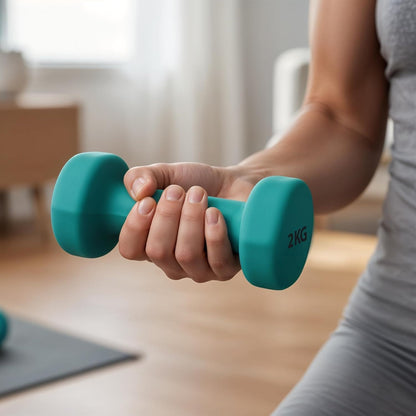 Neoprene Dumbbell Set, Cast Iron Hand Weights for Home Gym, Strength Training, Fitness & Aerobic Exercise