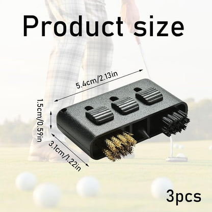 MEKEET Golf Club Cleaning Brush, 3-Piece Set, Black, Golf Club & Groove Cleaner